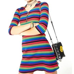DOLLS KILL new NWT rainbow striped dress